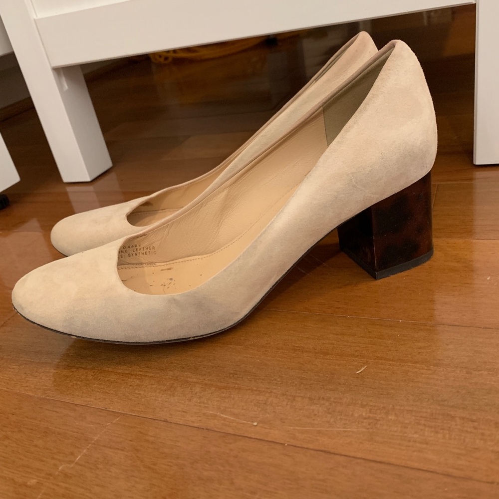 J.Crew Retail Suede Lucite Block Heels